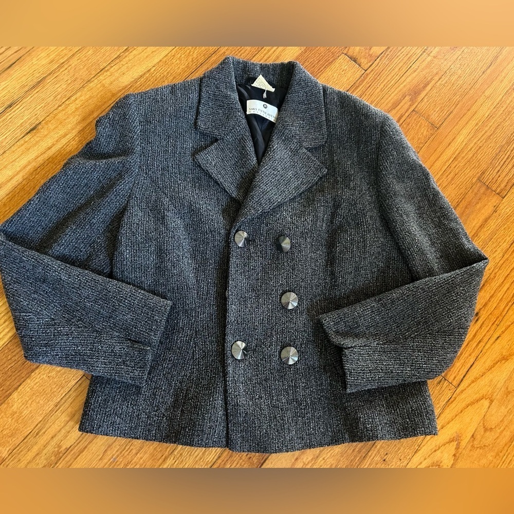 Saks Fifth Avenue Tweed Virgin WoolVintage Blazer  Size 12 Made In USA